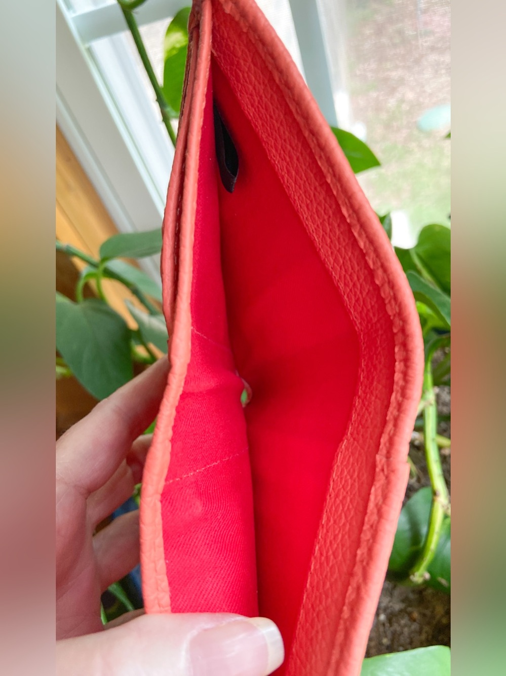 Dooney & Bourke Coral Pink Pebbled Leather Small Trifold Flap Wallet Minimalist - Picture 10 of 16